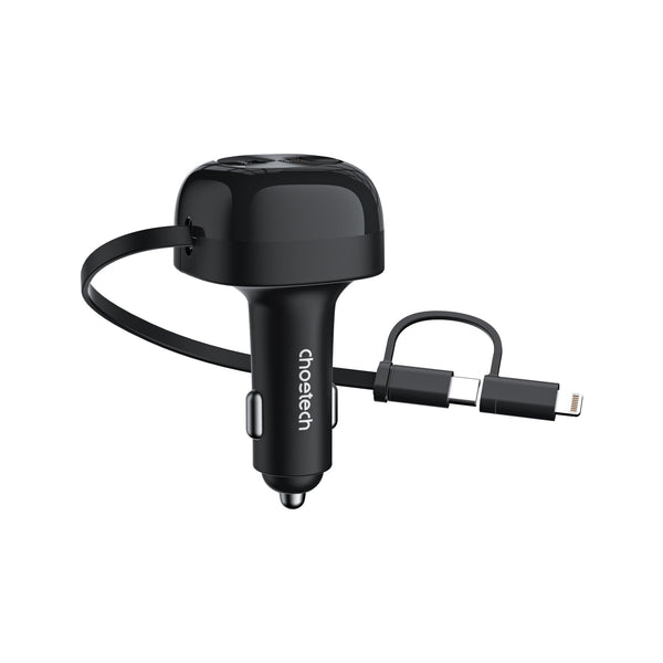 Choetech Tc0036 Pd45w Usb C+Usb A Car Charger With C+L Interface Usb Cables Hubs & Adapters