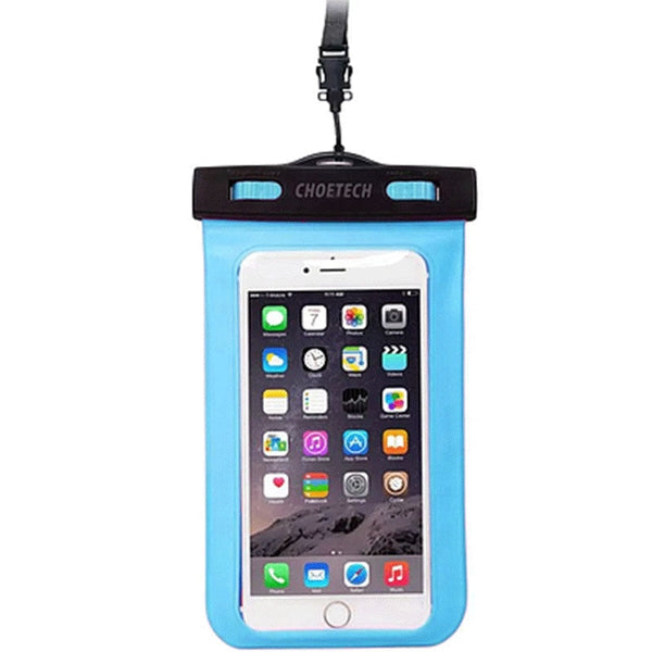 Choetech Wpc007 Be Universal Waterproof Cell Phone Pouch Bag Up To 8 Inch (Blue) Cases Covers & Skins