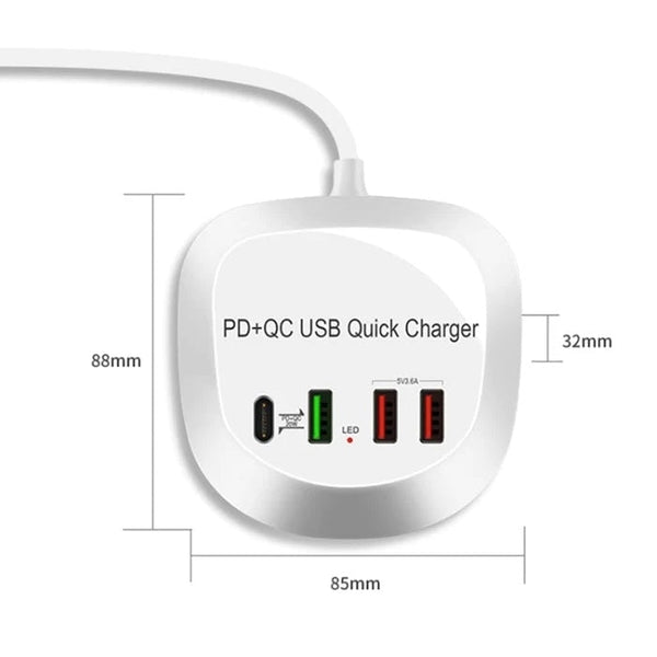 Intact 4 Port Pd+Qc3.0 Charger 40W With Au Ac Adapter Chargers & Cradles