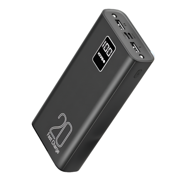 Kivee Pt23 20000Mah Power Bank With Digital Display Black Chargers & Cradles