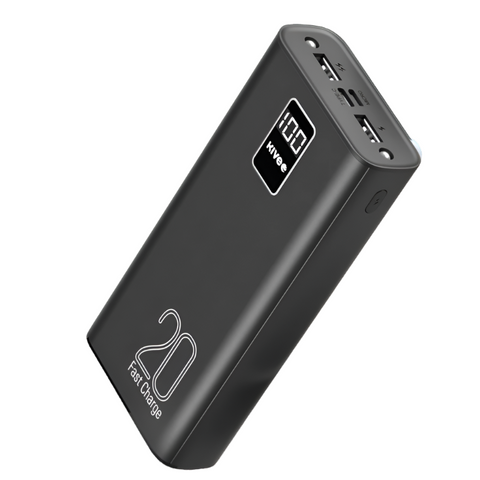 Kivee Pt23 20000Mah Power Bank With Digital Display Black Chargers & Cradles
