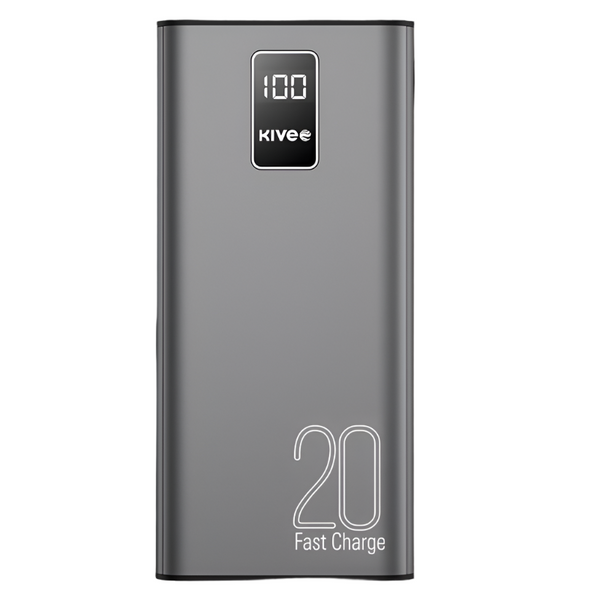 Kivee Pt23 20000Mah Power Bank With Digital Display Black Chargers & Cradles