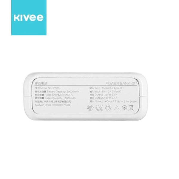 Kivee Pt63 20000Mah Power Bank White Chargers & Cradles