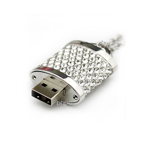 16Gb Crystal Lock Pendant Usb Flash Drive Stick Memory (Silver) Necklaces & Pendants