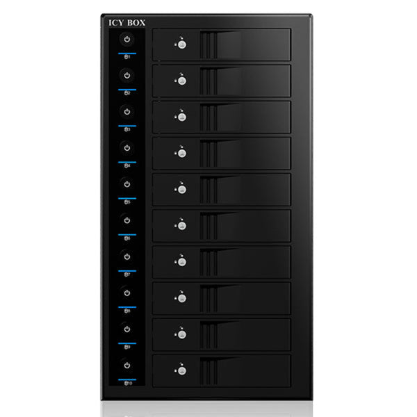 Icy Box 10 Bay External Single System For 10X Sata 3.5" I/Ii/Iii Hdd (Ib 3810U3) Drive Enclosures & Docks