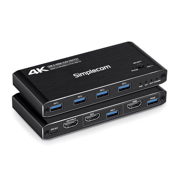 Simplecom Km420 Port Hdmi Kvm Switch 2.0 4K@60Hz Usb 3.0 Hub 5Gbps Kvm Switches