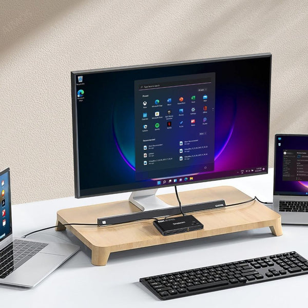 Simplecom Km470 2 Port Usb C Kvm Switch 8K Docking Station Hdmi 2.1 Dp For Laptop Tablet Kvm Switches