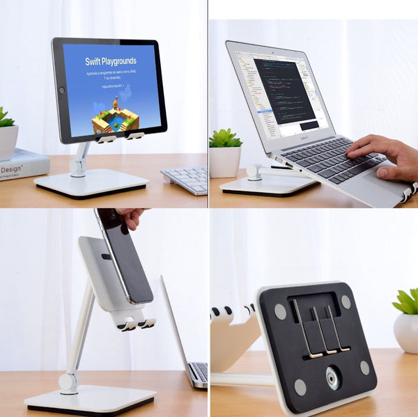 Full Motion 3 In 1 Smartphone Tablet And Notebook Holder White Mounts Stands & Holders