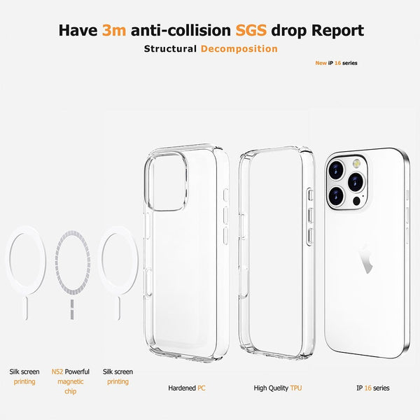 Ultimake Shockproof Transparent Magsafe Cover Case For Iphone 16 Pro Max Cases Covers & Skins