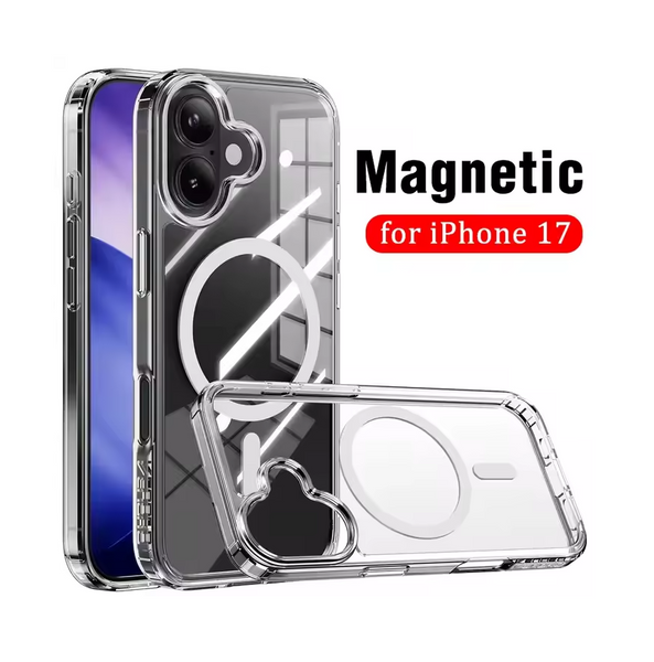 Utia Ultimake Shockproof Transparent Case Cover With Magnetic Ring For Iphone 17 Screen Protectors
