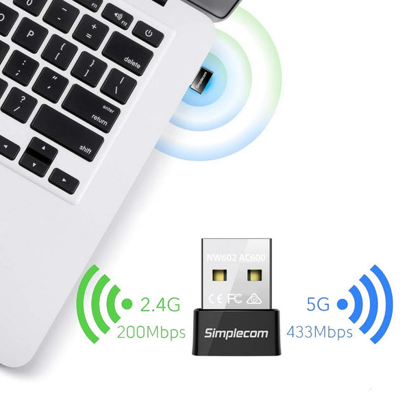 Simplecom Nw602 Ac600 Dual Band Nano Usb Wifi Wireless Adapter Usb Wi Fi Adapters/Dongles