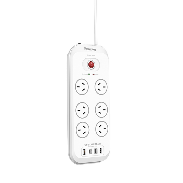 Huntkey Sac607c Outlets Surge Protector Powerboard With 2X Usb A & Usb C Power Strips & Surge Protectors