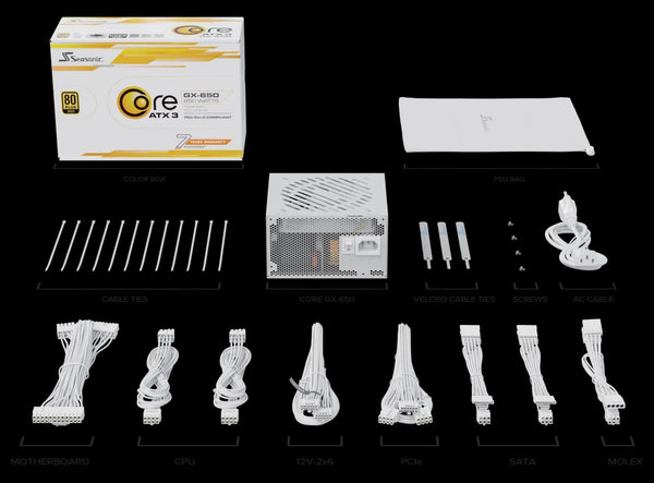 Seasonic Core Gx 650 White Atx 3.1 650W (Srp Cgx651 A5a32sf White) Power Supplies