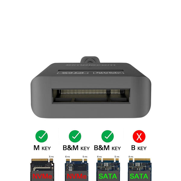 Simplecom Sa506 Nvme / Sata Dual Protocol M.2 Ssd To Usb C Adapter Converter 3.2 Gen 10Gbps Drive Enclosures & Docks