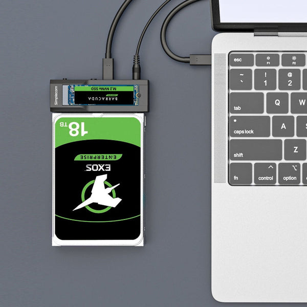 Simplecom Sa536 Usb To M.2 And Sata In 1 Adapter For 2.5"/3.5" Hdd & Nvme/Sata Ssd With Power Supply 3.2 Gen2 10Gbps Other Drives Storage & Media