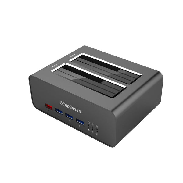 Simplecom Sd352 Usb 3.0 To Dual Sata Aluminium Docking Station With Port Hub And 1 2.1A Charger Drive Enclosures & Docks