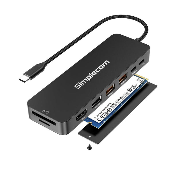 Simplecom Cht595 In 1 Usb Multiport Docking Station With Nvme M.2 Enclosure Usb Cables Hubs & Adapters