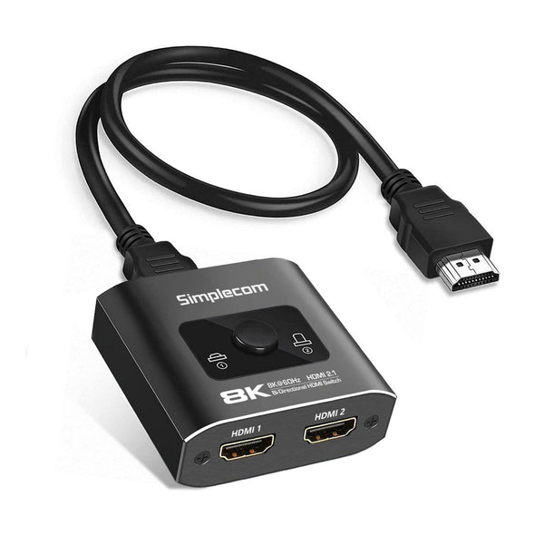 Simplecom Cm302v2 Bi Directional Way Hdmi 2.1 Switch Selector 8K@60Hz Power Cables & Connectors