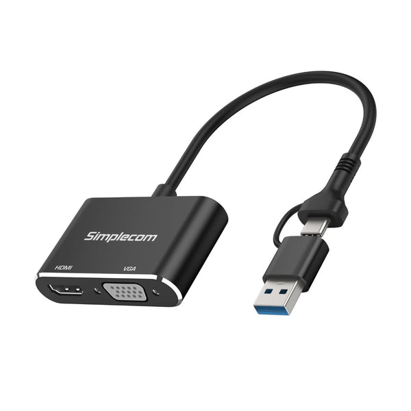 Simplecom Da326c Usb 3.0 And C To Hdmi + Vga Video Card Adapter Full 1080P Audio Cables & Adapters
