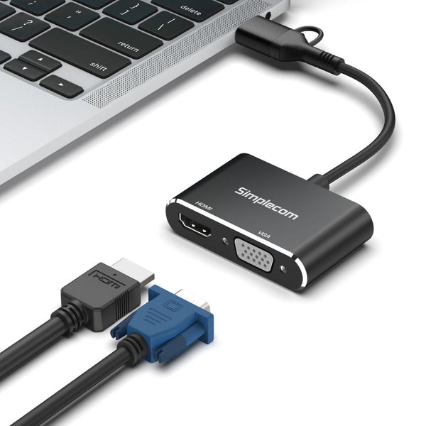 Simplecom Da326c Usb 3.0 And C To Hdmi + Vga Video Card Adapter Full 1080P Audio Cables & Adapters