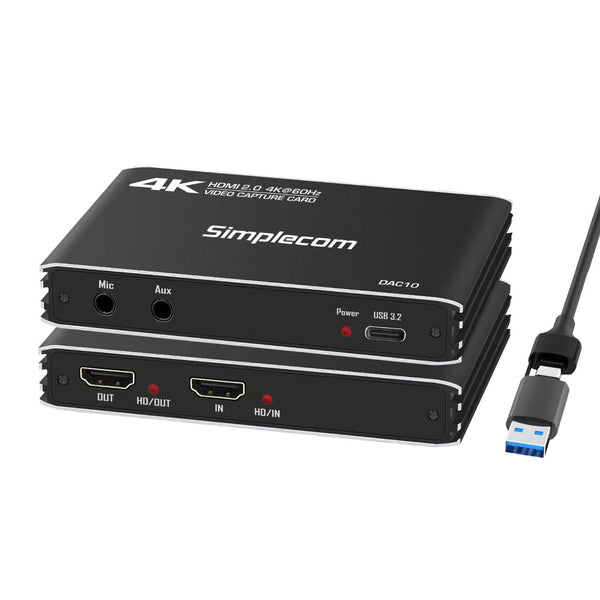Simplecom Dac10 Hdmi 2.0 To Usb 4K@60Hz Video Capture Card Stream And Record In 60Fps Video Capture & Tv Tuner Cards