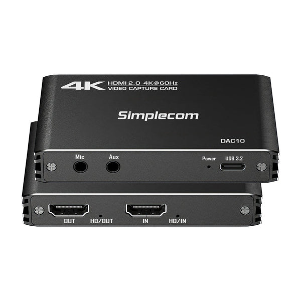 Simplecom Dac10 Hdmi 2.0 To Usb 4K@60Hz Video Capture Card Stream And Record In 60Fps Video Capture & Tv Tuner Cards