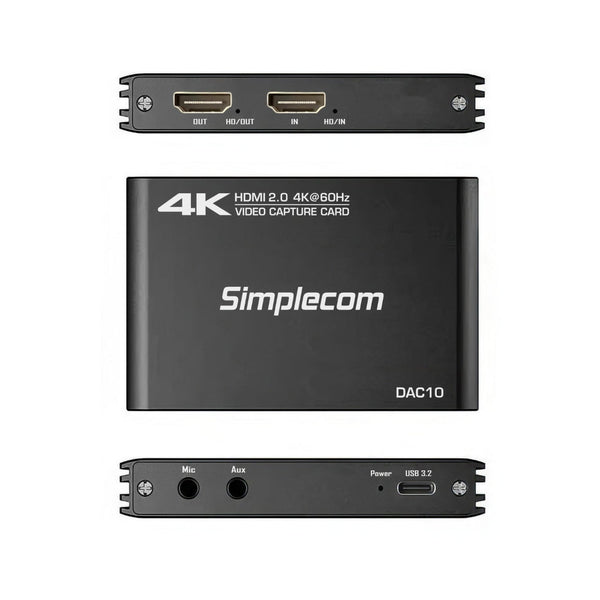 Simplecom Dac10 Hdmi 2.0 To Usb 4K@60Hz Video Capture Card Stream And Record In 60Fps Video Capture & Tv Tuner Cards