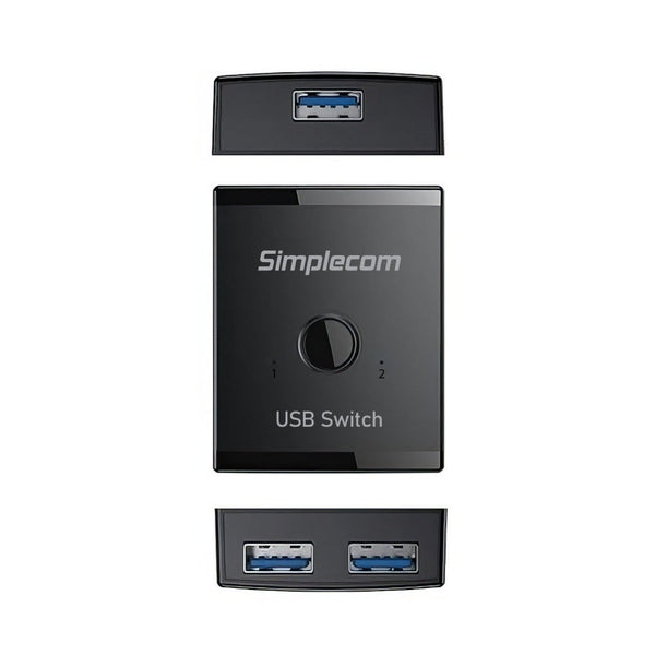 Simplecom Km125 Bi Directional Way Usb 3.0 Switch In Out (2 Out) 5Gbps Usb Cables Hubs & Adapters