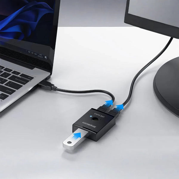 Simplecom Km125 Bi Directional Way Usb 3.0 Switch In Out (2 Out) 5Gbps Usb Cables Hubs & Adapters