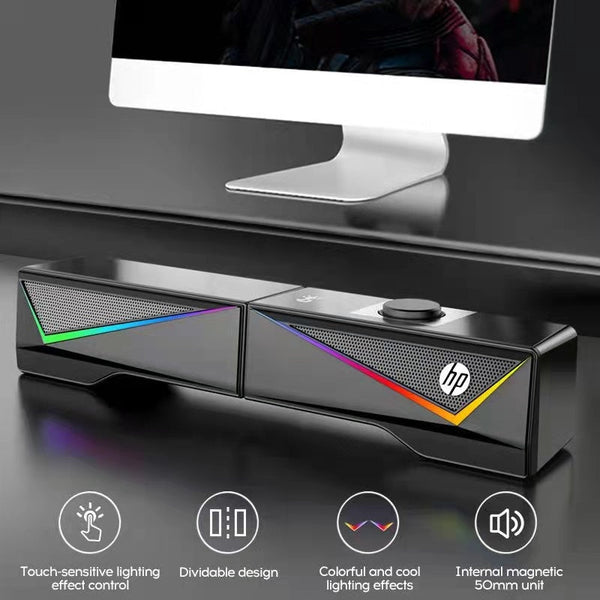 Hp Dhe 6005 Wired Rgb Gaming Surround Soundbar Stereo Speaker Audio Docks & Mini Speakers