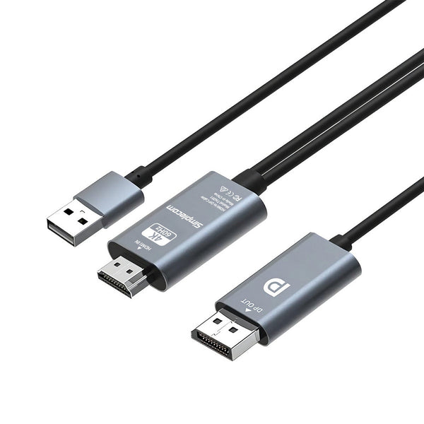 Simplecom Th201 Hdmi To Displayport Active Converter Cable 4K@60Hz Usb Powered 2M Monitor/Av Cables & Adapters