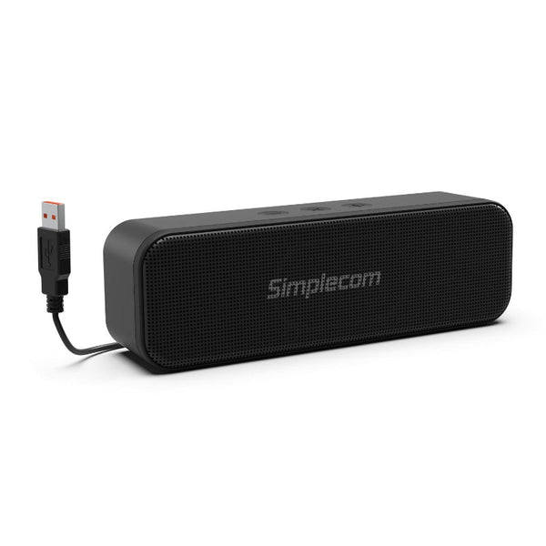 Simplecom Um228 Portable Usb Stereo Soundbar Speaker Plug And Play With Volume Control For Pc Laptop Computer Speakers
