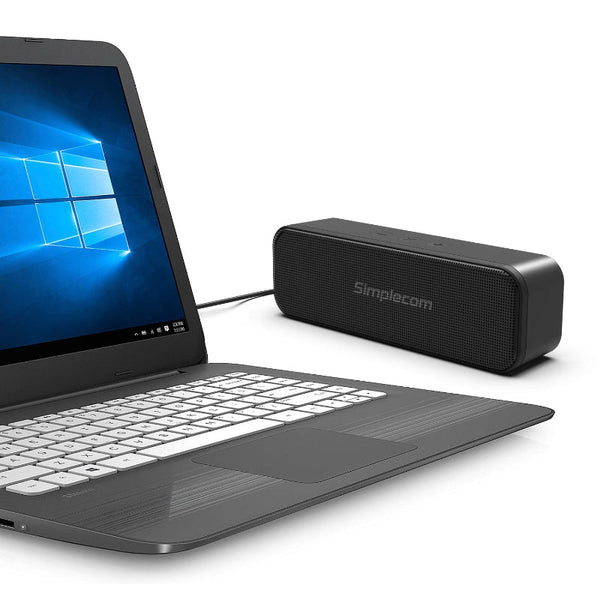 Simplecom Um228 Portable Usb Stereo Soundbar Speaker Plug And Play With Volume Control For Pc Laptop Computer Speakers