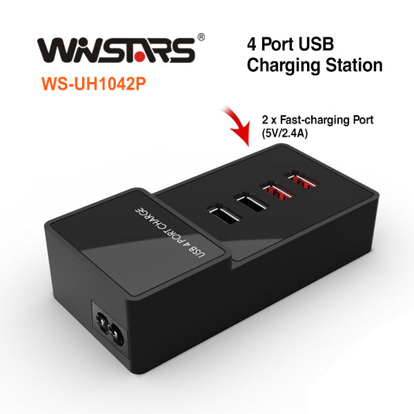 Winstars Usb 4 Port Charging Station (Ws Uh1042p) Usb Cables Hubs & Adapters