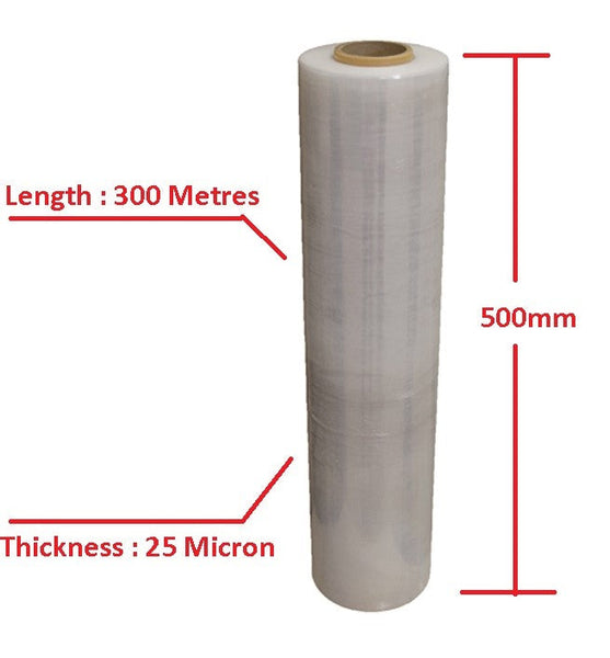 Moofer Premium Pallet Stretch Wrap 500Mm X 300M 25Um Clear (4 Packs) Pallet Wraps