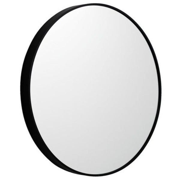 Metal Round Mirror 100Cm Black Mirrors