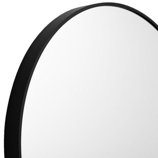 Metal Round Mirror 100Cm Black Mirrors