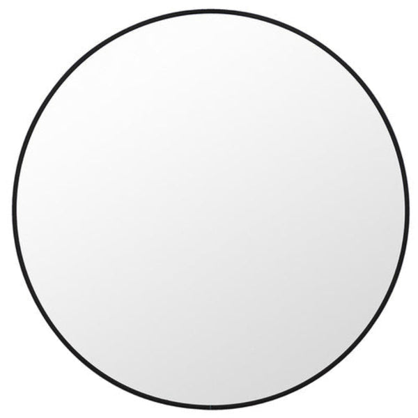 Metal Round Mirror 100Cm Black Mirrors