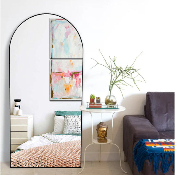 Metal Arch Mirror 80Cm X 170Cm Black Mirrors