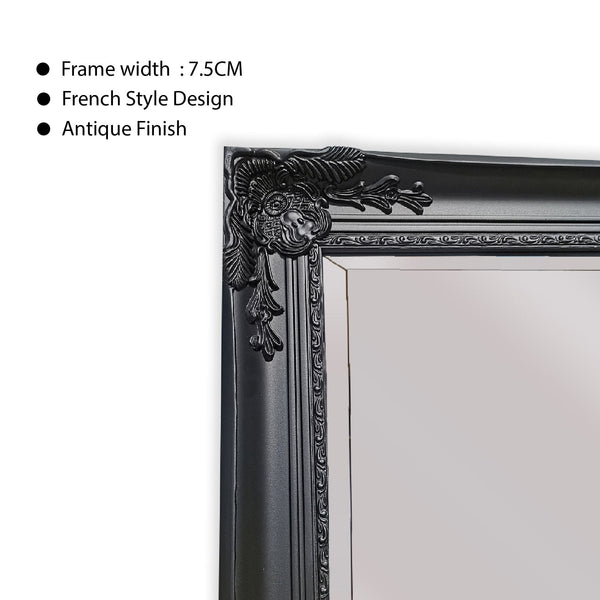 French Provincial Ornate Mirror Black X Large 100Cm 190Cm Mirrors