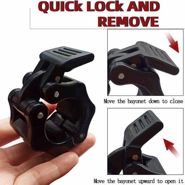 2Pcs 1In / 25Mm Dumbbell Clamps Barbell Collars Clips Plates Black Barbells & Attachments