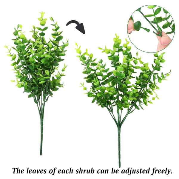 2 Pack Fake Plants Faux Artificial Eucalyptus Home Garden Office Wedding Decoration Artificial Plants