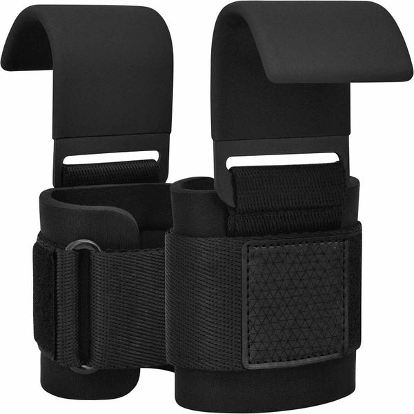 Pair Weight Lifting Hooks Straps Grip Wrist Wrap Support Powerlifting Deadlift Pull Up Gloves Straps & Hooks