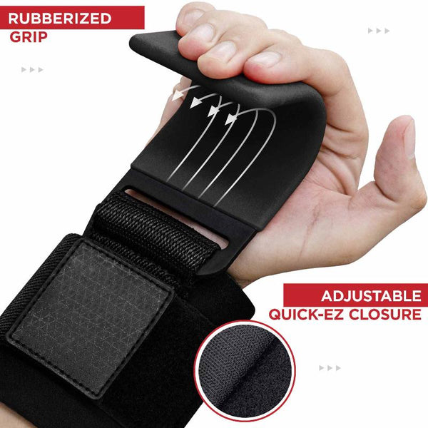 Pair Weight Lifting Hooks Straps Grip Wrist Wrap Support Powerlifting Deadlift Pull Up Gloves Straps & Hooks