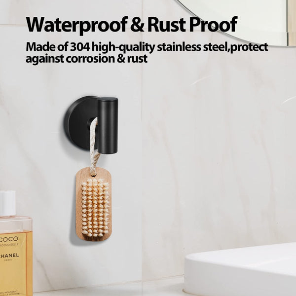 2 Pcs Wall Mount Bathroom Towel Hooks Holder Cloth Hanger Kitchen Door Black Wall Hooks & Hangers