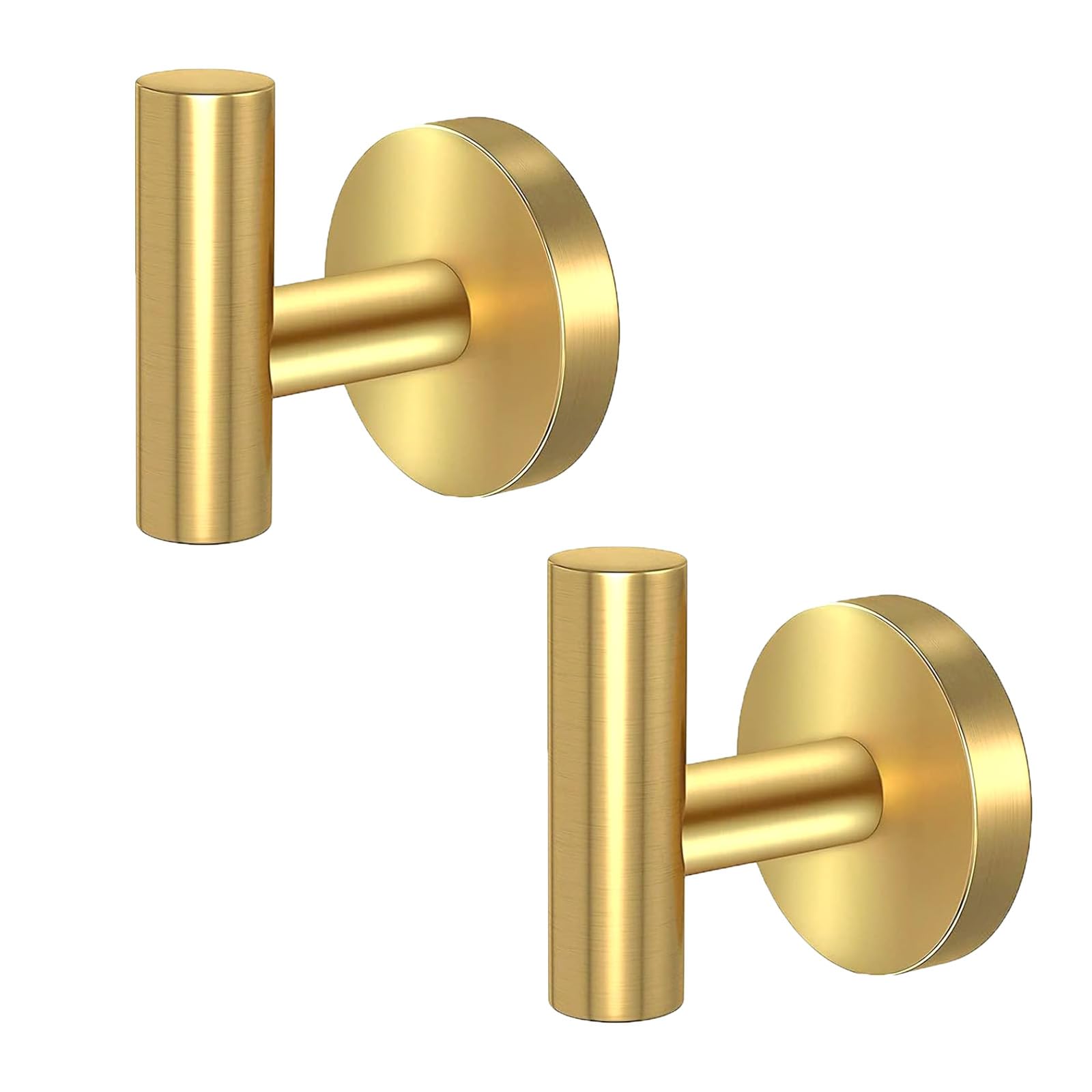 2 Pcs Wall Mount Bathroom Towel Hooks Holder Cloth Hanger Kitchen Door Gold Wall Hooks & Hangers