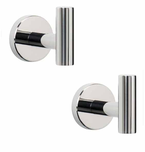 2 Pcs Wall Mount Bathroom Towel Hooks Holder Cloth Hanger Kitchen Door Poliched Chrome Wall Hooks & Hangers