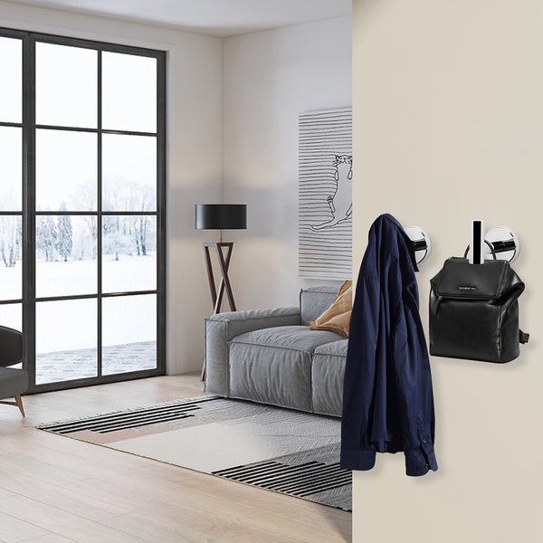 2 Pcs Wall Mount Bathroom Towel Hooks Holder Cloth Hanger Kitchen Door Poliched Chrome Wall Hooks & Hangers