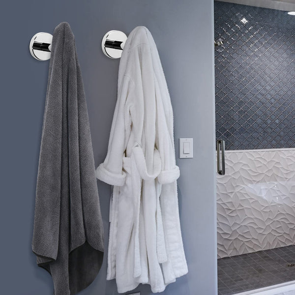 2 Pcs Wall Mount Bathroom Towel Hooks Holder Cloth Hanger Kitchen Door Poliched Chrome Wall Hooks & Hangers