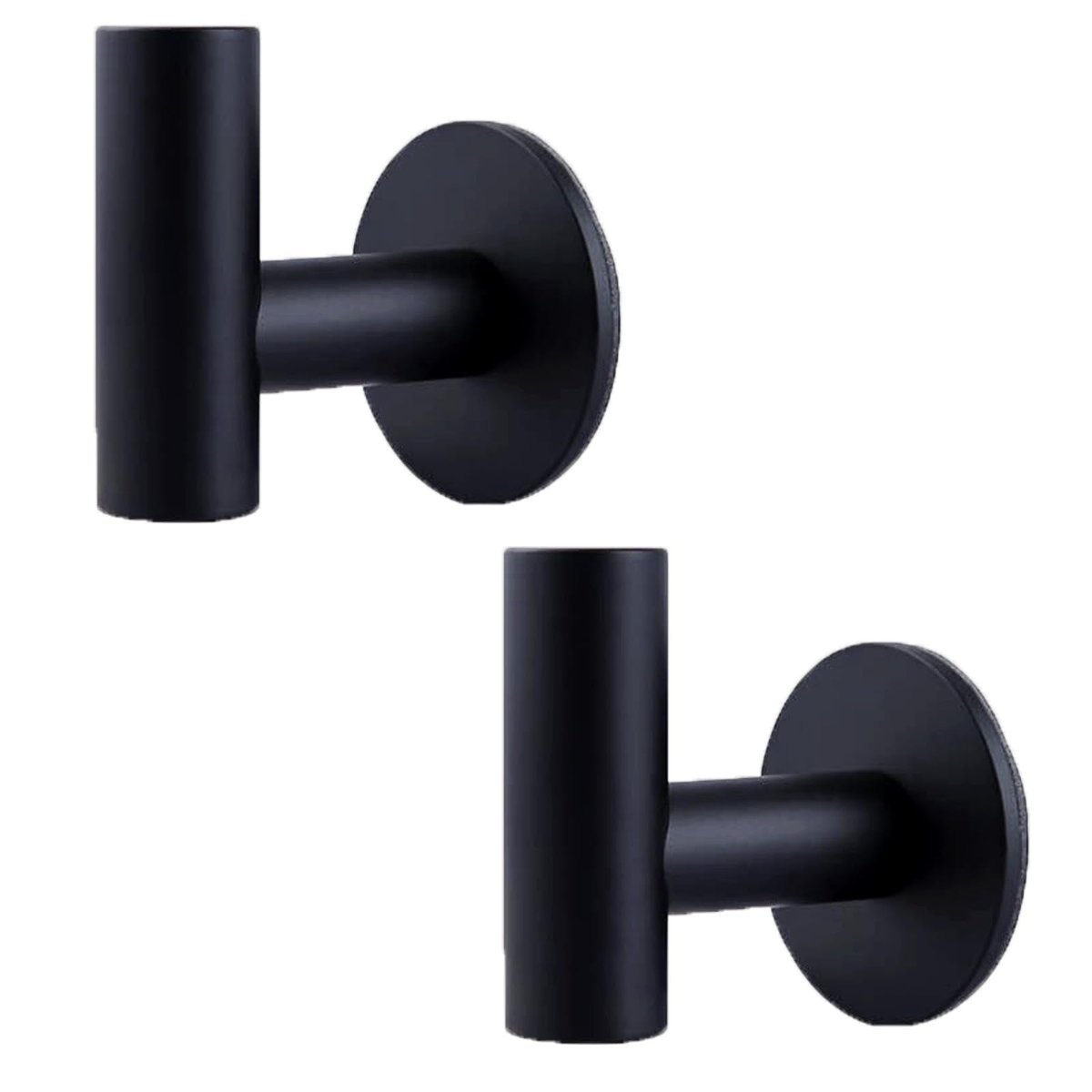 2 Pcs Wall Mount Self Adhesive Bathroom Towel Hooks Holder Cloth Hanger Door Black Wall Hooks & Hangers